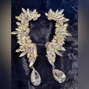 Crystal cuff earrings